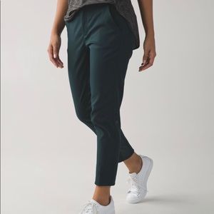Lululemon &go City Trek Trouser, Size 4, Dark Fuel/ Dark Forest Green
